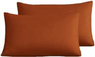 🧡 karever rust pillowcases: envelope closure burnt orange covers, pack of 2 - standard 20x26 pillowshams logo