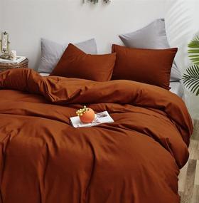 img 1 attached to 🧡 Karever Rust Pillowcases: Envelope Closure Burnt Orange Covers, Pack of 2 - Standard 20x26 Pillowshams