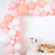 pastel balloon garland kit - pink, white, and blush balloons for parties - bulk pack of large and small matte balloons - with balloon tape and garland strip - light pink balloon arch kit 16 logo