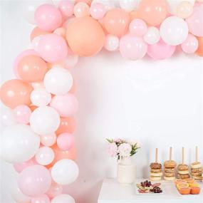 img 4 attached to Pastel Balloon Garland Kit - Pink, White, and Blush Balloons for Parties - Bulk Pack of Large and Small Matte Balloons - with Balloon Tape and Garland Strip - Light Pink Balloon Arch Kit 16