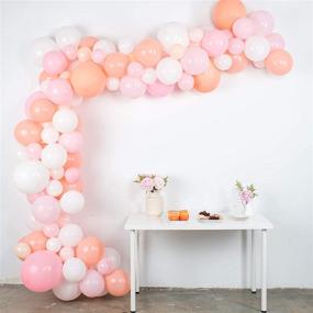 img 3 attached to Pastel Balloon Garland Kit - Pink, White, and Blush Balloons for Parties - Bulk Pack of Large and Small Matte Balloons - with Balloon Tape and Garland Strip - Light Pink Balloon Arch Kit 16