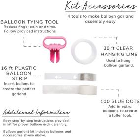 img 1 attached to Pastel Balloon Garland Kit - Pink, White, and Blush Balloons for Parties - Bulk Pack of Large and Small Matte Balloons - with Balloon Tape and Garland Strip - Light Pink Balloon Arch Kit 16