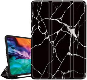 img 4 attached to Hepix IPad Pro 11 Inch Case Black Marble 2020 2018 With Pencil Holder