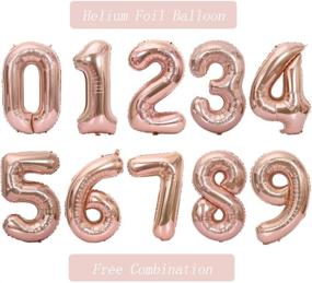 img 3 attached to 🎈 40 Inch Tellpet Rose Gold Number 1 Balloon: Perfect Decor for Celebrations