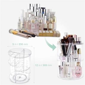 img 1 attached to 🔄 360-degree Rotating Makeup Organizer - Clear Acrylic, Bathroom Vanity Cosmetic Storage Caddy, Spinning Countertop Carousel Organizers for Beauty Products, Large Capacity Perfume Makeup Brush Holder