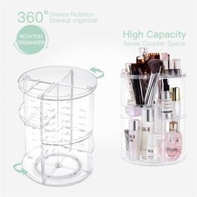img 3 attached to 🔄 360-degree Rotating Makeup Organizer - Clear Acrylic, Bathroom Vanity Cosmetic Storage Caddy, Spinning Countertop Carousel Organizers for Beauty Products, Large Capacity Perfume Makeup Brush Holder