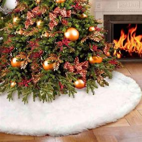 img 4 attached to 🌲 Enhance Your Christmas Décor with Vlovelife's 48-Inch White Faux Fur Christmas Tree Skirt