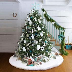 img 3 attached to 🌲 Enhance Your Christmas Décor with Vlovelife's 48-Inch White Faux Fur Christmas Tree Skirt
