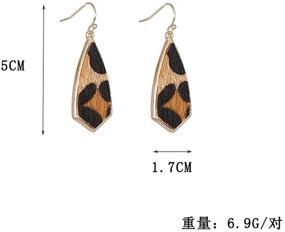 img 2 attached to 🐆 VOYOMI Leopard Drop Earrings: Chic Geometric Statement for Women - Perfect for Parties, Festivals, and Gifts