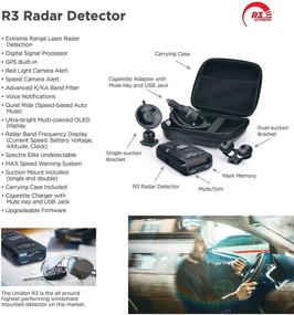 img 2 attached to Uniden R3 - Ultra High Performance Radar Detector with GPS, Mute Memory, Voice Alerts, Red Light & Speed Camera Alerts, OLED Display (Black)