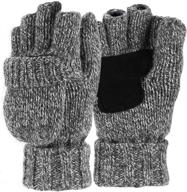 🧤 sudawave knitted gloves with leather fleece lining - men's accessories for optimal warmth and style logo
