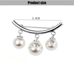 img 2 attached to 🧥 Comidox Fashion Pearl Cardigan Collar Clip Holder - Elegant Fixed Strap Charm Safety Pin Brooch Sweater Dress Shawl Chain - Women Girls