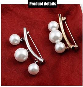 img 1 attached to 🧥 Comidox Fashion Pearl Cardigan Collar Clip Holder - Elegant Fixed Strap Charm Safety Pin Brooch Sweater Dress Shawl Chain - Women Girls