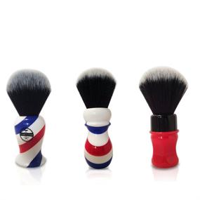 img 4 attached to 🪒 Proven Synthetic Shaving Brush 24mm Extra Dense Knot And 54mm Loft - Fast Drying Pre-Shave Brush Ideal for Home and Travel (Barber Pole) by Haircut & Shave Co.