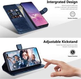 img 1 attached to OCASE Samsung Galaxy S10 Plus / S10+ Wallet Case, Blue - Card Slot, Kickstand, TPU Shockproof Interior, Leather Flip Design