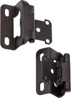 🔩 amerock 1/2 inch (13 mm) overlay cabinet hinge - flat black, 2 pack - self-closing, partial wrap hinge for cabinet doors логотип