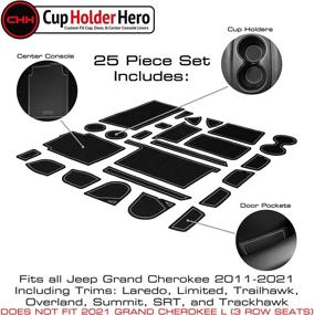 img 2 attached to CupHolderHero подходит для аксессуаров Jeep Grand Cherokee 2014-2021 Премиум-класса, индивидуальный интерьер, антискользящие вставки для подстаканников, защита от пыли.