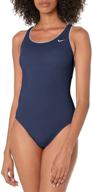 👙 nike women's powerback one piece swimsuit - solid color logo