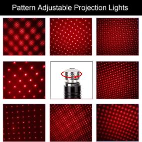 img 2 attached to Enhance Your Car Interior with Senzeal Car Projector Roof Light: USB Atmosphere Lamp with LED Star Light for Car, Ceiling, Bedroom, and Party (Red)