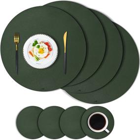 img 4 attached to 🍽️ JTX Non-Slip Resistant Placemats and Coasters