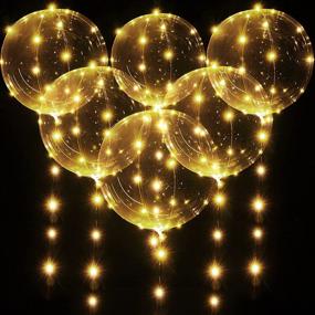 img 4 attached to 🎈 LED BoBo Lighted Up Balloons Decoration, 6 Pieces Christmas Bubble Transparent Helium Balloons with 10 Feet String Lights for Birthday Wedding Party Decor