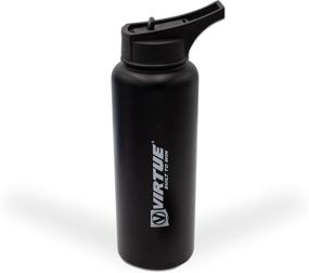 img 4 attached to 🚰 VIRTUE Built to Win Stainless Steel Water Bottles - 37 Oz - Black: Extra Wide Mouth, Double Wall Vacuum Insulated, Long-Lasting Cold or Hot for up to 24/10 Hours