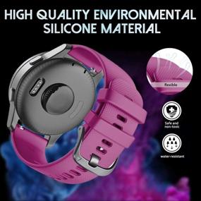 img 1 attached to 📦 NotoCity 20mm Soft Silicone Watch Strap Replacement for Garmin Venu Band, Vivoactive 3, Forerunner 645, Forerunner 245, Vivomove, and Vivomove HR/Style Smartwatch (Fuchsia S)