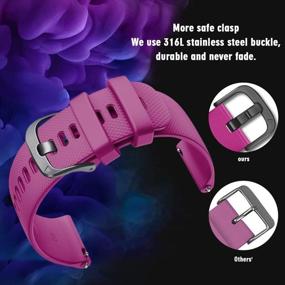 img 3 attached to 📦 NotoCity 20mm Soft Silicone Watch Strap Replacement for Garmin Venu Band, Vivoactive 3, Forerunner 645, Forerunner 245, Vivomove, and Vivomove HR/Style Smartwatch (Fuchsia S)