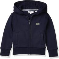 lacoste hooded fleece sweatshirt silver boys' clothing and fashion hoodies & sweatshirts logo