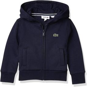 img 3 attached to Lacoste Hooded Fleece Sweatshirt Silver Boys' Clothing and Fashion Hoodies & Sweatshirts