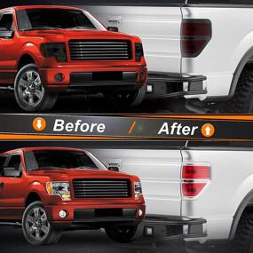 img 1 attached to 🚗 Enhance Your Ford F150 2009-2014: NDRUSH Smoked Headlight Taillight Fog Lights Vinyl Tint Film Precut Overlays Tail Light Wrap Cover