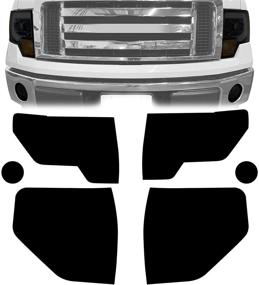 img 4 attached to 🚗 Enhance Your Ford F150 2009-2014: NDRUSH Smoked Headlight Taillight Fog Lights Vinyl Tint Film Precut Overlays Tail Light Wrap Cover