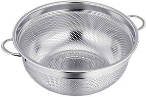 img 4 attached to 🥣 TeamFar Stainless Steel Micro-Perforated Dishwasher Safe Compact Colander Strainer - Solid Handles, Elevation Base, Mini Holes - 3 Quart Silver