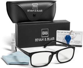 img 4 attached to BEVAN & BLAIR Blue Light Blocking Glasses Bundle Kit for Men and Women - 👓 Non Prescription Square Frame Glasses, Anti Glare UV Filter Blue Blockers, Reduce Computer Screen Eye Strain