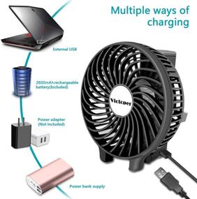 img 1 attached to 🌬️ Maxesla Mini Handheld Fan - Portable Electric Outdoor Fan with 3 Speed Operation, Rechargeable Desk Fan, Small Foldable USB Cooling Fan for Home Office Travel (Black)