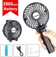 🌬️ maxesla mini handheld fan - portable electric outdoor fan with 3 speed operation, rechargeable desk fan, small foldable usb cooling fan for home office travel (black) logo