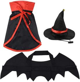 img 4 attached to Yookat Vampire Cat Costume Set: Bat Wings Cloak, Hat, and Cape for Pet Halloween Costume Party & Cosplay