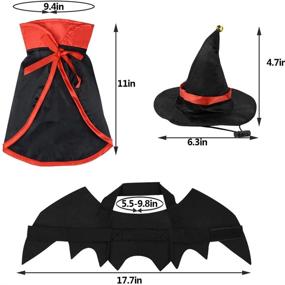 img 3 attached to Yookat Vampire Cat Costume Set: Bat Wings Cloak, Hat, and Cape for Pet Halloween Costume Party & Cosplay