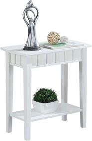 img 1 attached to 🪑 White Dennis End Table by Convenience Concepts: Enhanced Convenience