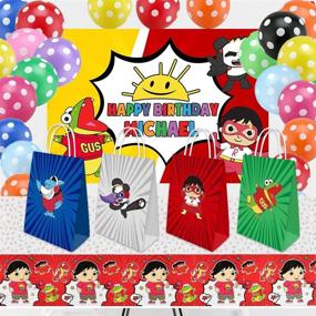 img 1 attached to 🎉 16 Pieces of Ryans World Party Bags Goodie Favor Bags for Ryans Birthday Party Supplies - Suitable for Kids and Adults for a Ryans Themed Party Supplies Favors