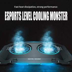 img 3 attached to 🎮 Enhance Your Gaming Experience with the High-Performance Gaming Laptop Cooling Pad - 17.3 Inch Metal Mesh Mesa Design, 2 Large Fans, and 5 Adjustable Angles for Optimal Cooling - Easy to Carry and Compatible with MacBook & 15.6 Inch Laptops