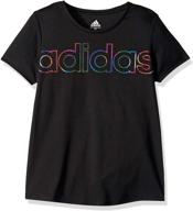 comfort meets style: adidas girls' short sleeve scoop neck tee t-shirt logo