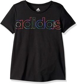 img 2 attached to Комфорт встречает стиль: футболка adidas Girls' Short Sleeve Scoop Neck Tee