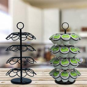 img 2 attached to ☕ LicolJYJ Coffee Pod Carousel Holder for Keurig K-cups, 4 Tier Rotating Stand for 36 K Cups, Large Capacity Coffee Accessory for Home and Office (Black)