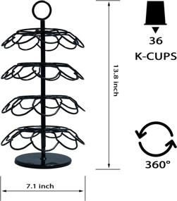 img 3 attached to ☕ LicolJYJ Coffee Pod Carousel Holder for Keurig K-cups, 4 Tier Rotating Stand for 36 K Cups, Large Capacity Coffee Accessory for Home and Office (Black)