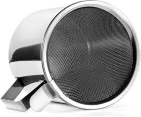 img 3 attached to 🍳 Stainless Steel Grease Strainer Container for Bacon Grease - Ideal Pan Grease Holder, Cooking Oil Keeper, and Storage (1.25 Quart, 5 Cups)