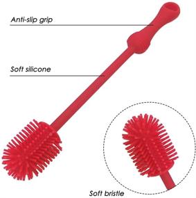 img 1 attached to 🧼 6-Piece Silicone Bottle Brush Set - Top-rated Cleaning Brushes for Baby Bottles, Coffee Cups, Mugs, Vases, and Deep Cups