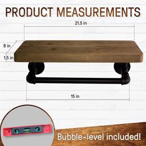 img 2 attached to 🛠️ Olillo Industrial Pipe Shelves with Towel Rack: Stylish DIY Floating Wood Shelves on Industrial Pipes - Rustic Mounted Wall Shelf for Bathroom, Kitchen, Living Room, Bedroom - Farmhouse Decor Shelving Units