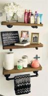 🛠️ olillo industrial pipe shelves with towel rack: stylish diy floating wood shelves on industrial pipes - rustic mounted wall shelf for bathroom, kitchen, living room, bedroom - farmhouse decor shelving units logo