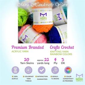 img 2 attached to 🧶 Multicolored Yarn Assortment - 20 Acrylic Skeins, 438 Yards in Total – Ideal Starter Kit for Vibrant Crochet and Knitting Crafts – Various Colors